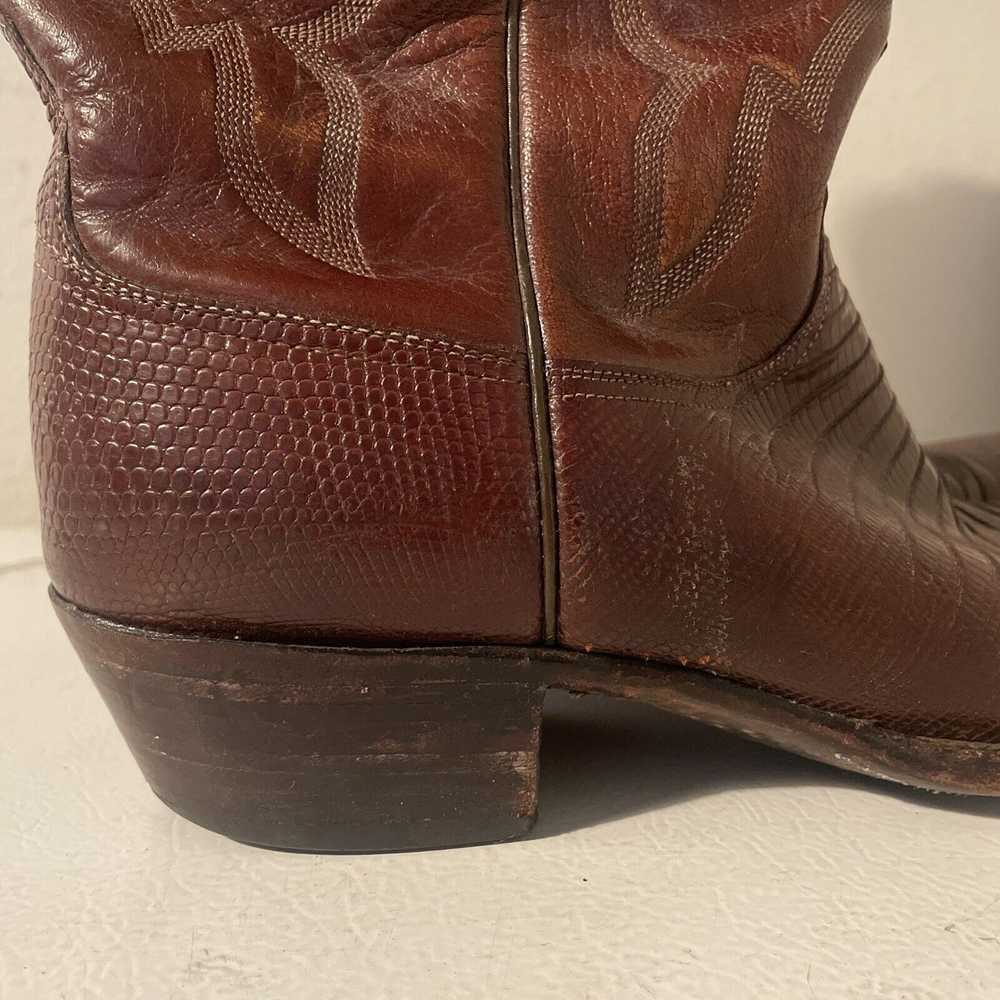 Lucchese LUCCHESE Cognac Brown Western Lizard Boo… - image 4