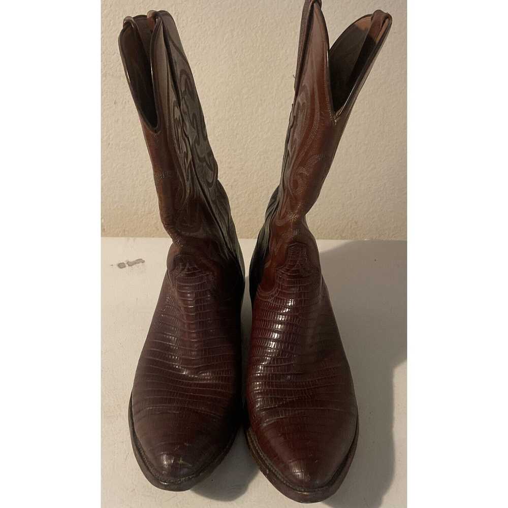 Lucchese LUCCHESE Cognac Brown Western Lizard Boo… - image 5