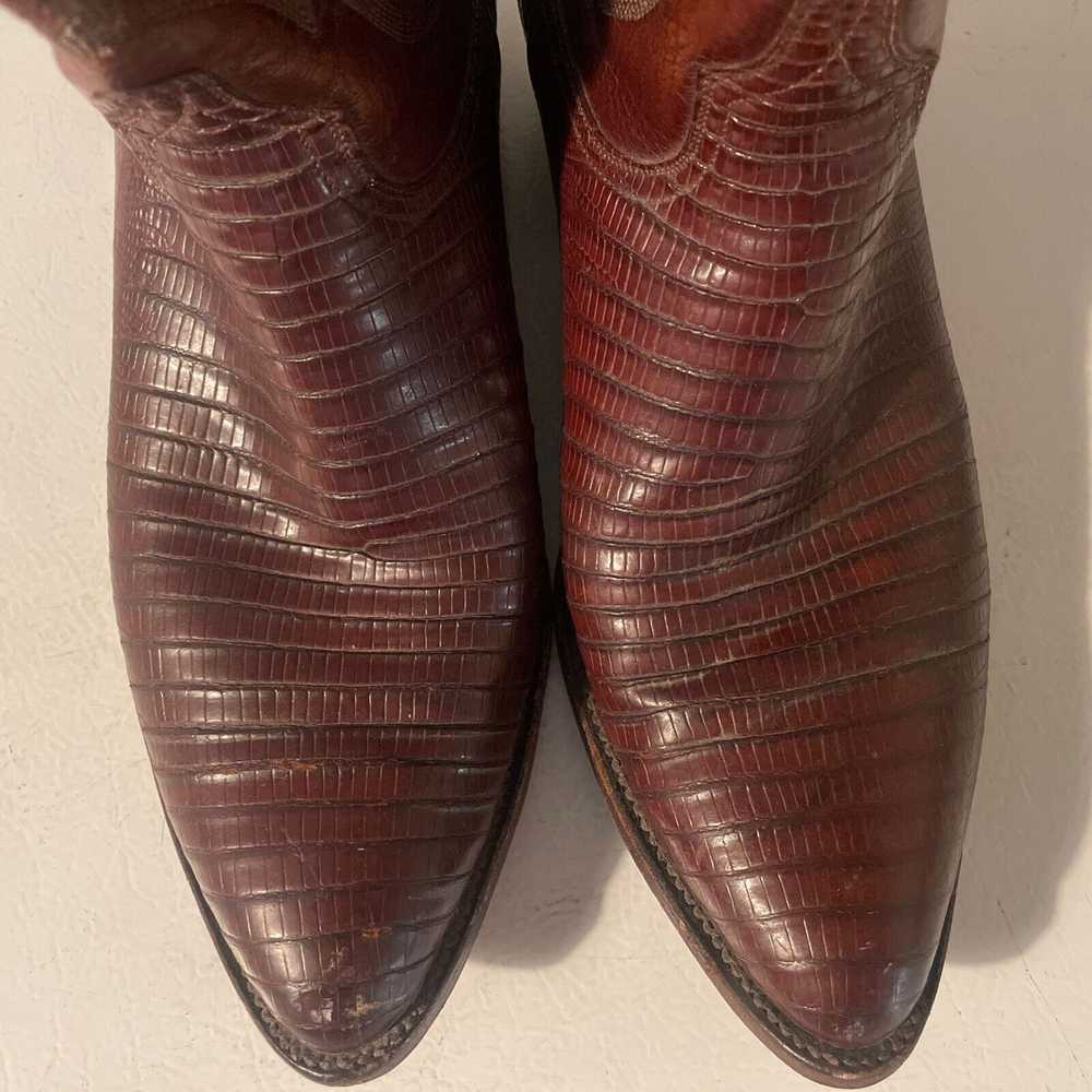 Lucchese LUCCHESE Cognac Brown Western Lizard Boo… - image 6