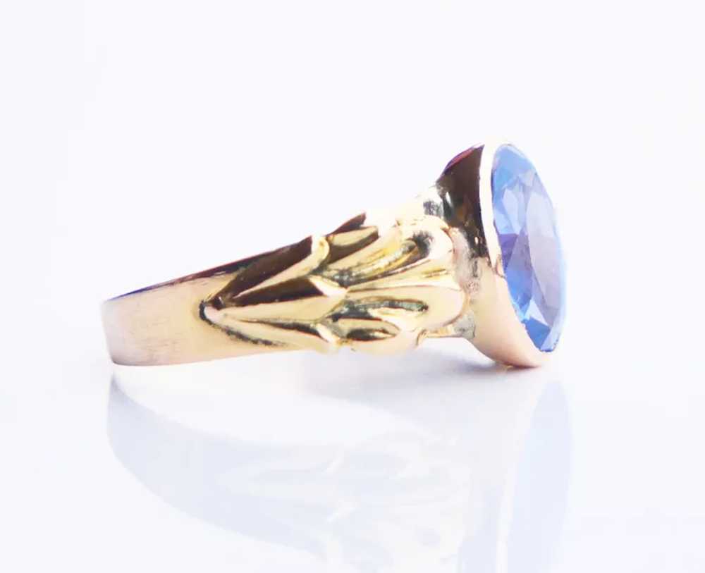 Reserved_ 1918 Ring natural 1.5 ct Cornflower Blu… - image 10