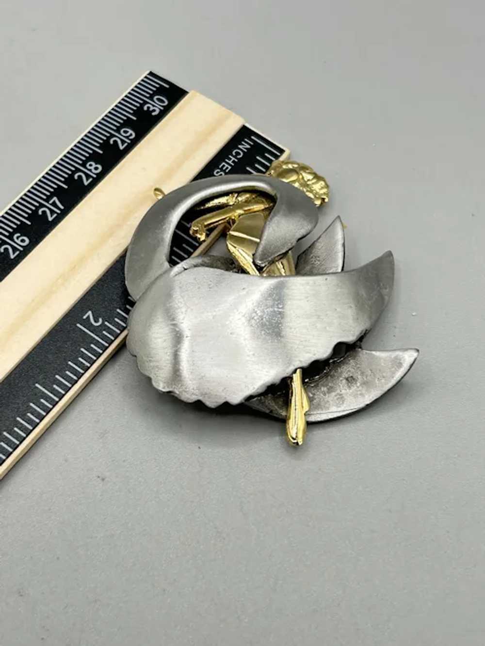 Vintage Ultra Craft Swan & Lady Brooch Pin Two-To… - image 6