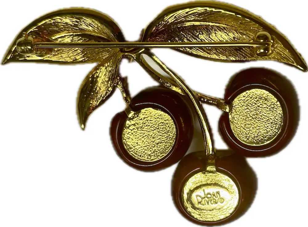 Joan Rivers 3 Cherry Bunch Brooch Pin - image 2