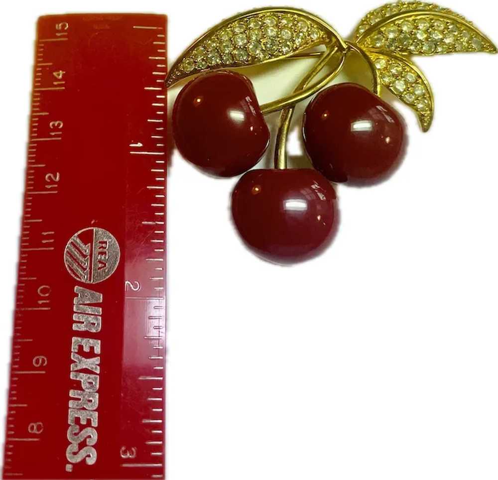 Joan Rivers 3 Cherry Bunch Brooch Pin - image 4