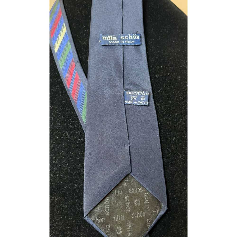 Mila Schon Mila Schon Striped Silk Tie EUC - image 2