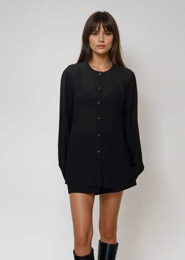 Calvin Klein Collection Black Button Up Top