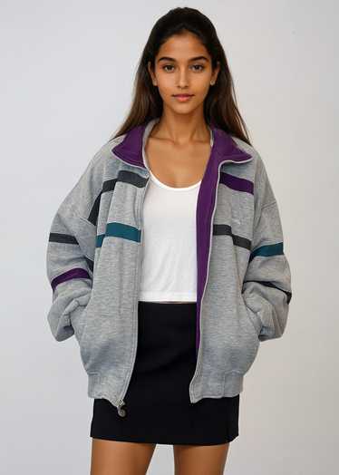 Dior Grey and Purple Sweatshirt Jacket