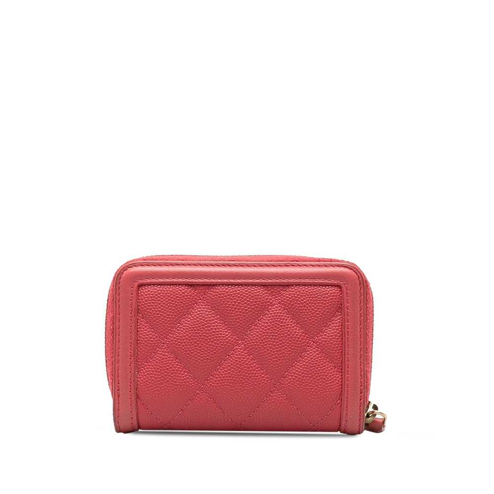 Product Details Chanel Coral Pink CC Caviar Zip A… - image 3