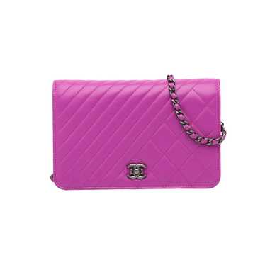 Product Details Chanel Purple Quilted Lambskin Le… - image 1