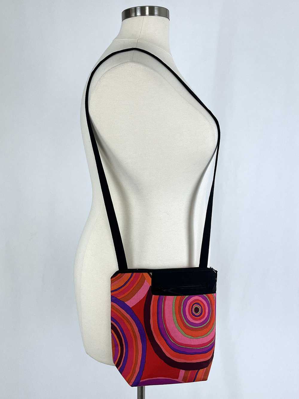 Black & Peach Multi-Color Circles Shoulder Purse - image 1