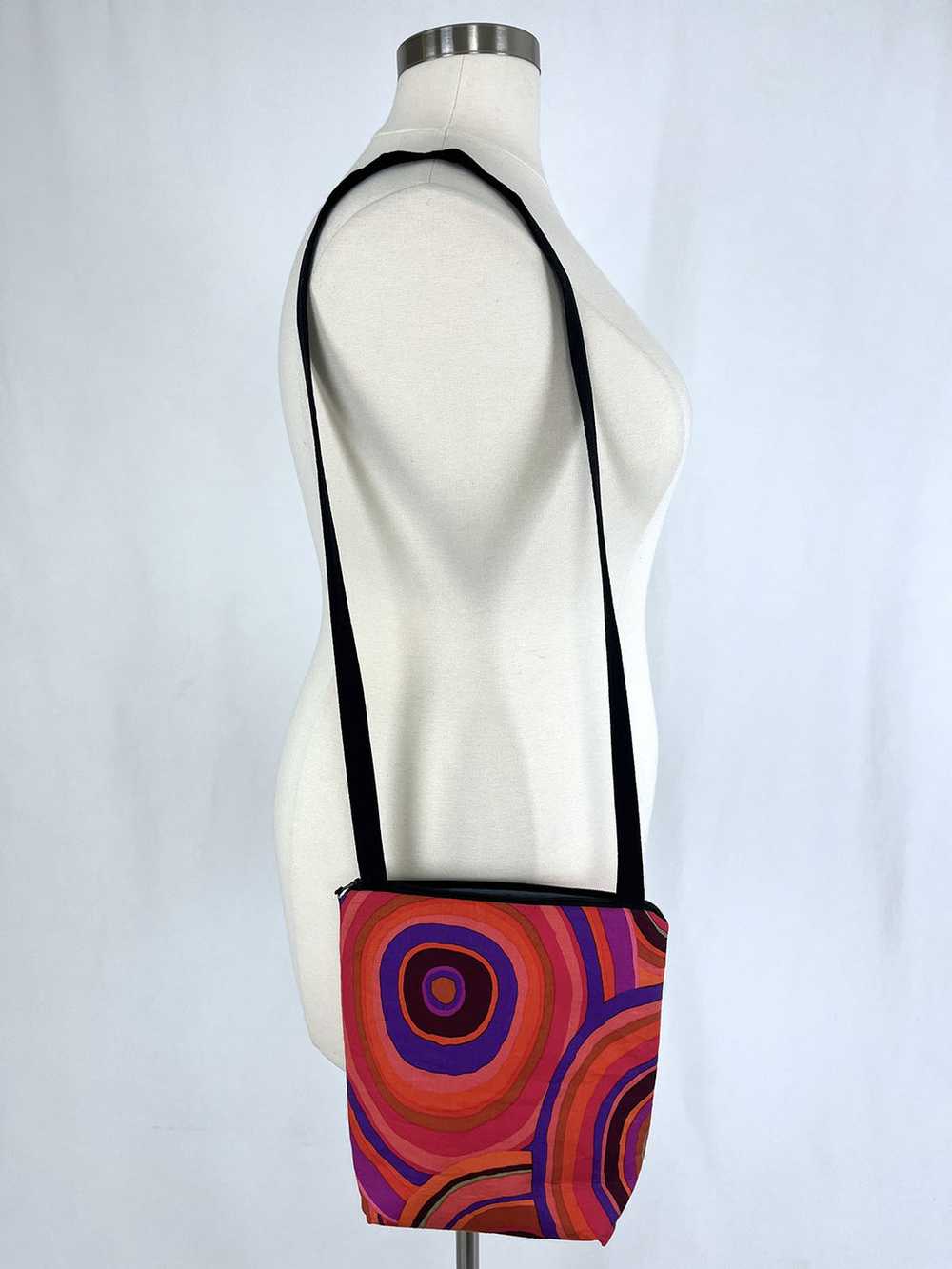 Black & Peach Multi-Color Circles Shoulder Purse - image 5