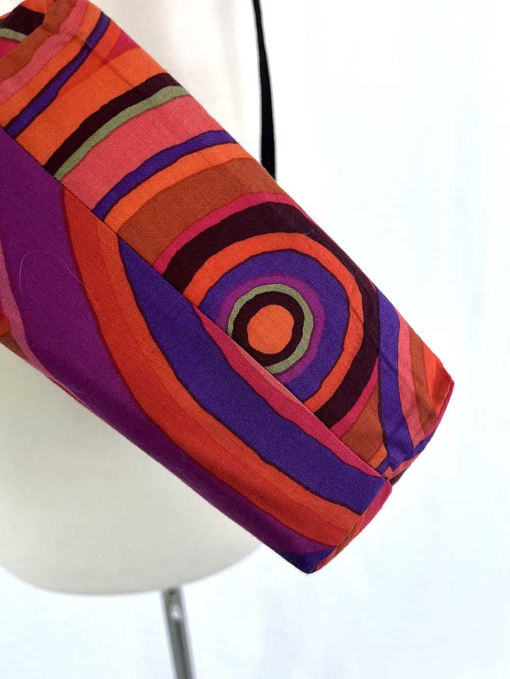 Black & Peach Multi-Color Circles Shoulder Purse - image 7