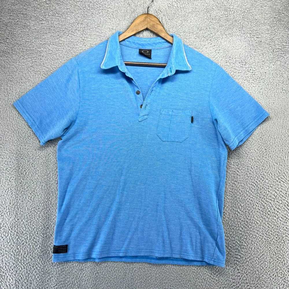 Oakley Oakley Polo Shirt Men's Medium Blue Cotton… - image 1