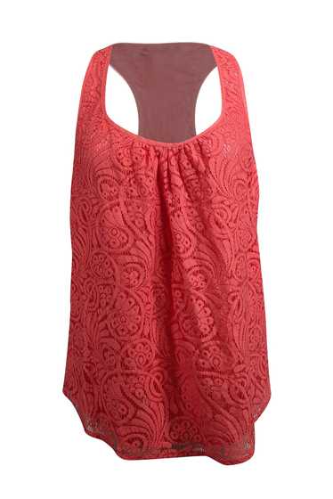 Trina Turk - Coral Pink Lace Racerback Tank Top S… - image 1