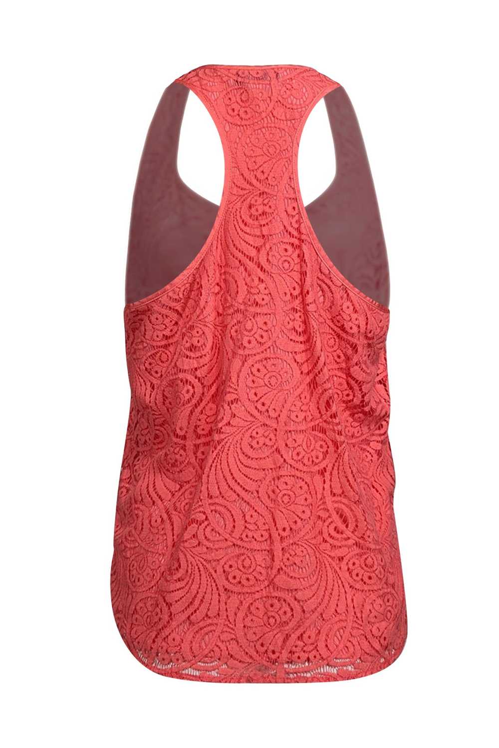 Trina Turk - Coral Pink Lace Racerback Tank Top S… - image 3