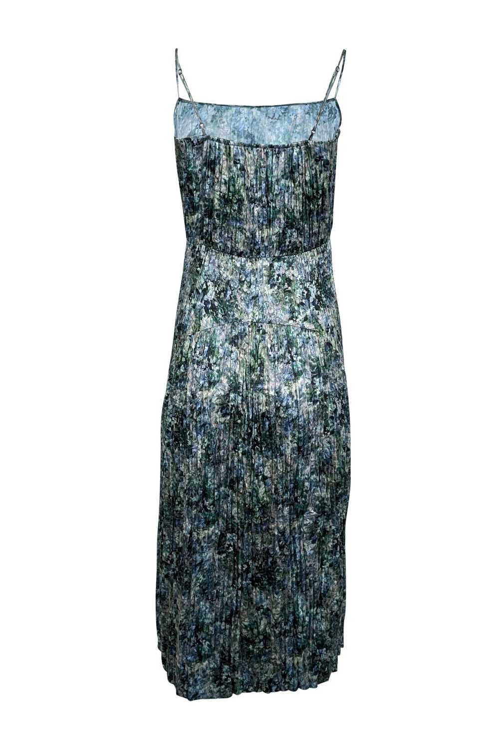 Vince - Green, Blue, & Light Grey Floral Print Pl… - image 3