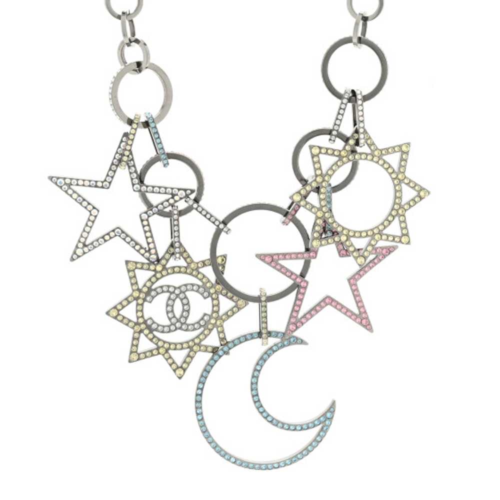 CHANEL Ruthenium Crystal CC Star Moon Star Neckla… - image 1