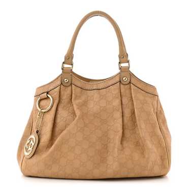 GUCCI Guccissima Medium Sukey Tote Beige