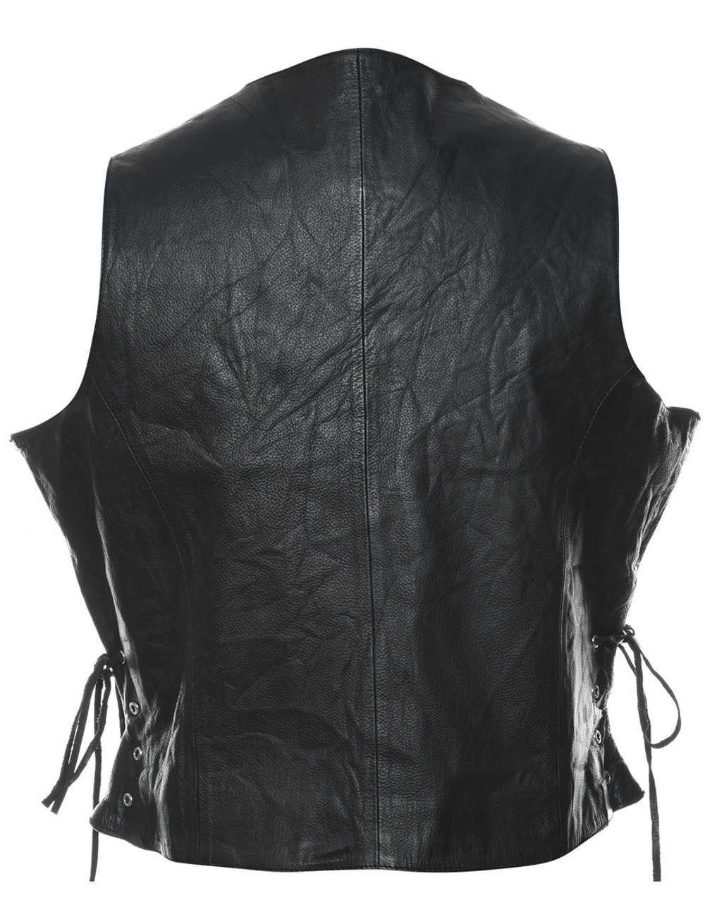 Wilson Leather Black Zip-Front Waistcoat - L - image 2