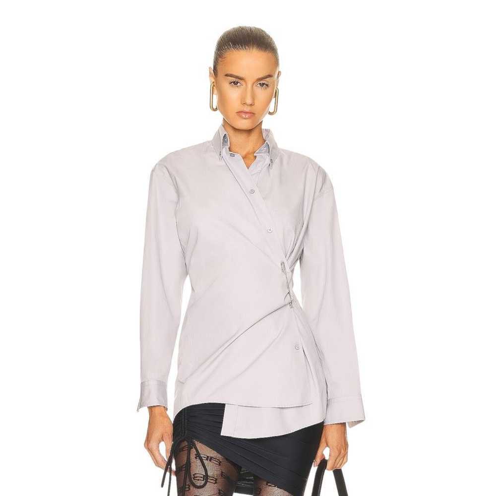 Balenciaga Balenciaga Fitted Wrap Shirt in Light … - image 1