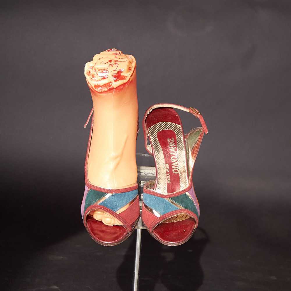 Vintage 1950s D’Antonio Peep Toe Clear and Suede … - image 2