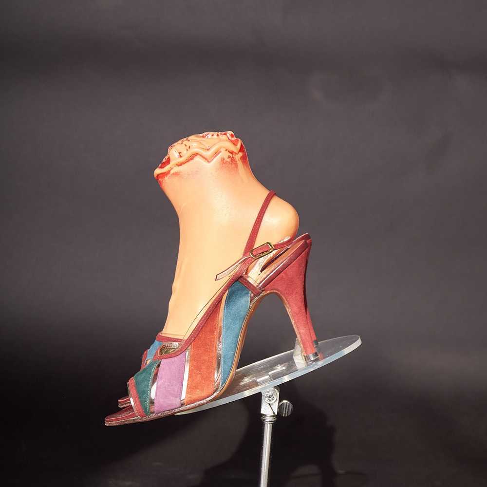 Vintage 1950s D’Antonio Peep Toe Clear and Suede … - image 3