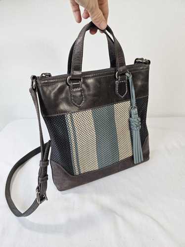 Frye Frye Melissa Striped Crossbody Satchel Gray G