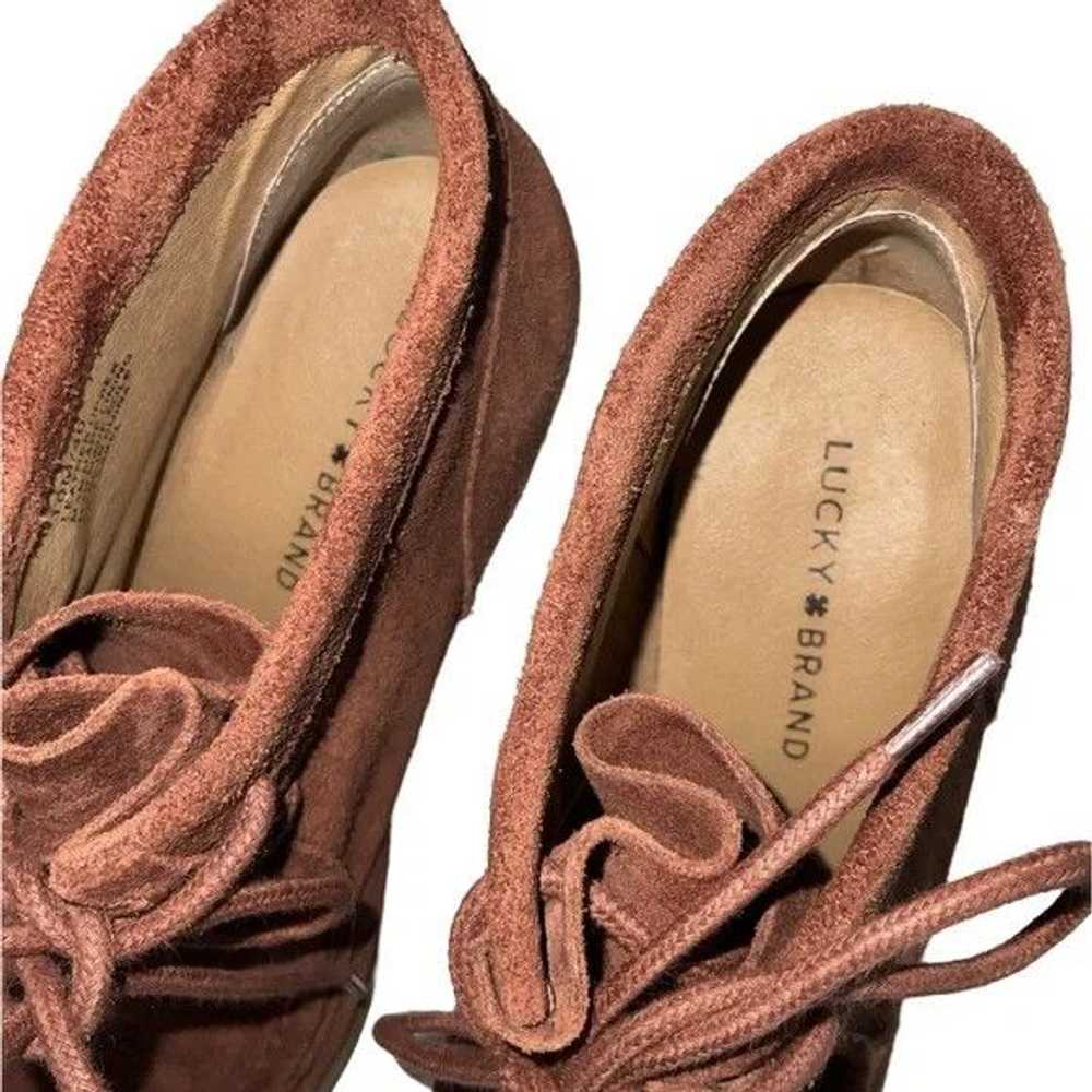 Lucky Brand Lucky Brand Rust Suede, Leather Wedge… - image 8