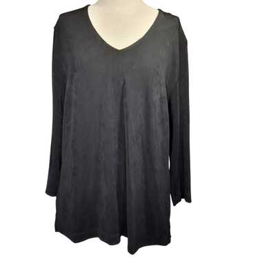 Chicos Chicos Travelers Black V Neck Blouse Size L