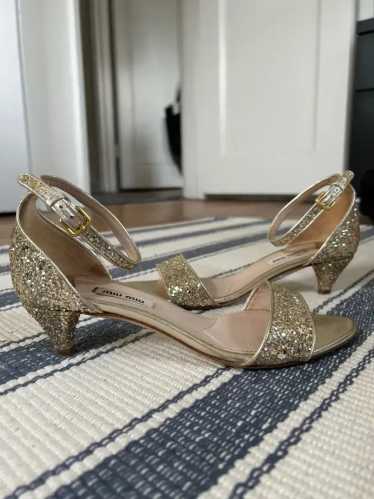 Miu Miu Glitter ankle strap sandals (37.5) | Used,