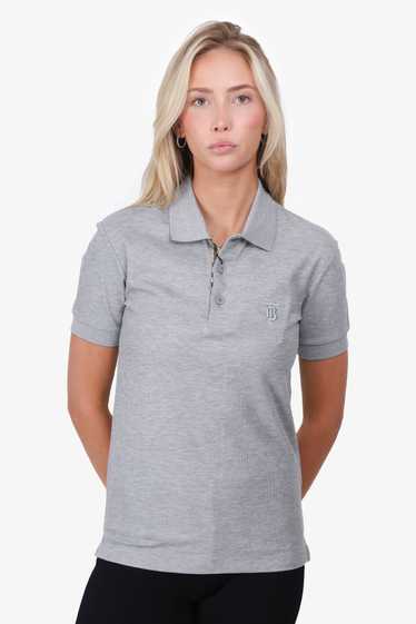 Burberry Grey TB Logo Polo T-Shirt Size XXXS - image 1