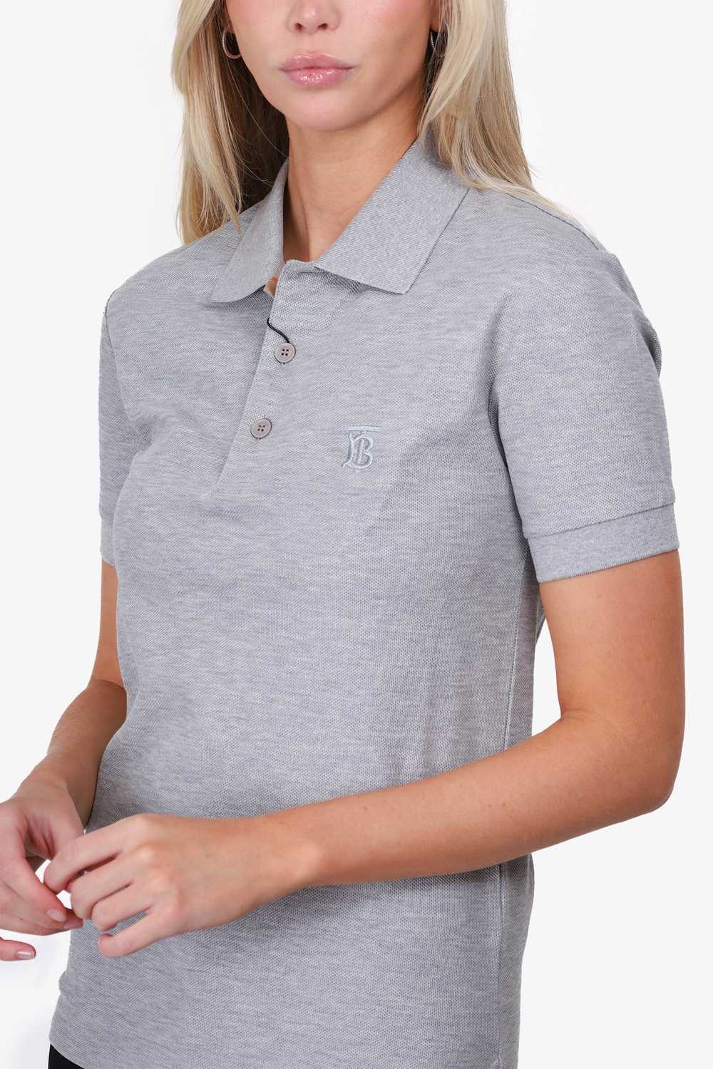 Burberry Grey TB Logo Polo T-Shirt Size XXXS - image 2