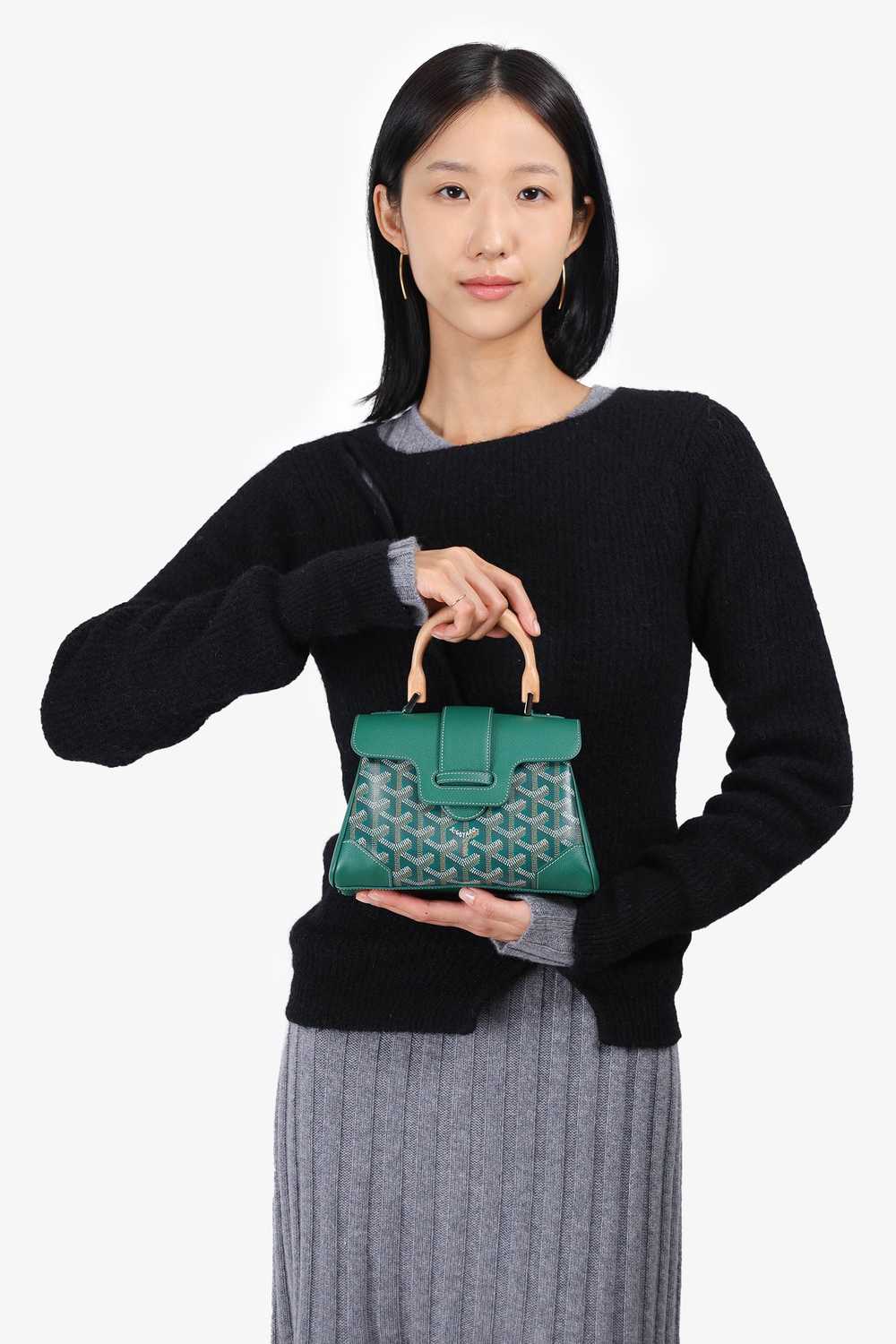 Goyard Green Goyardine Mini Saigon Bag with Strap - image 1