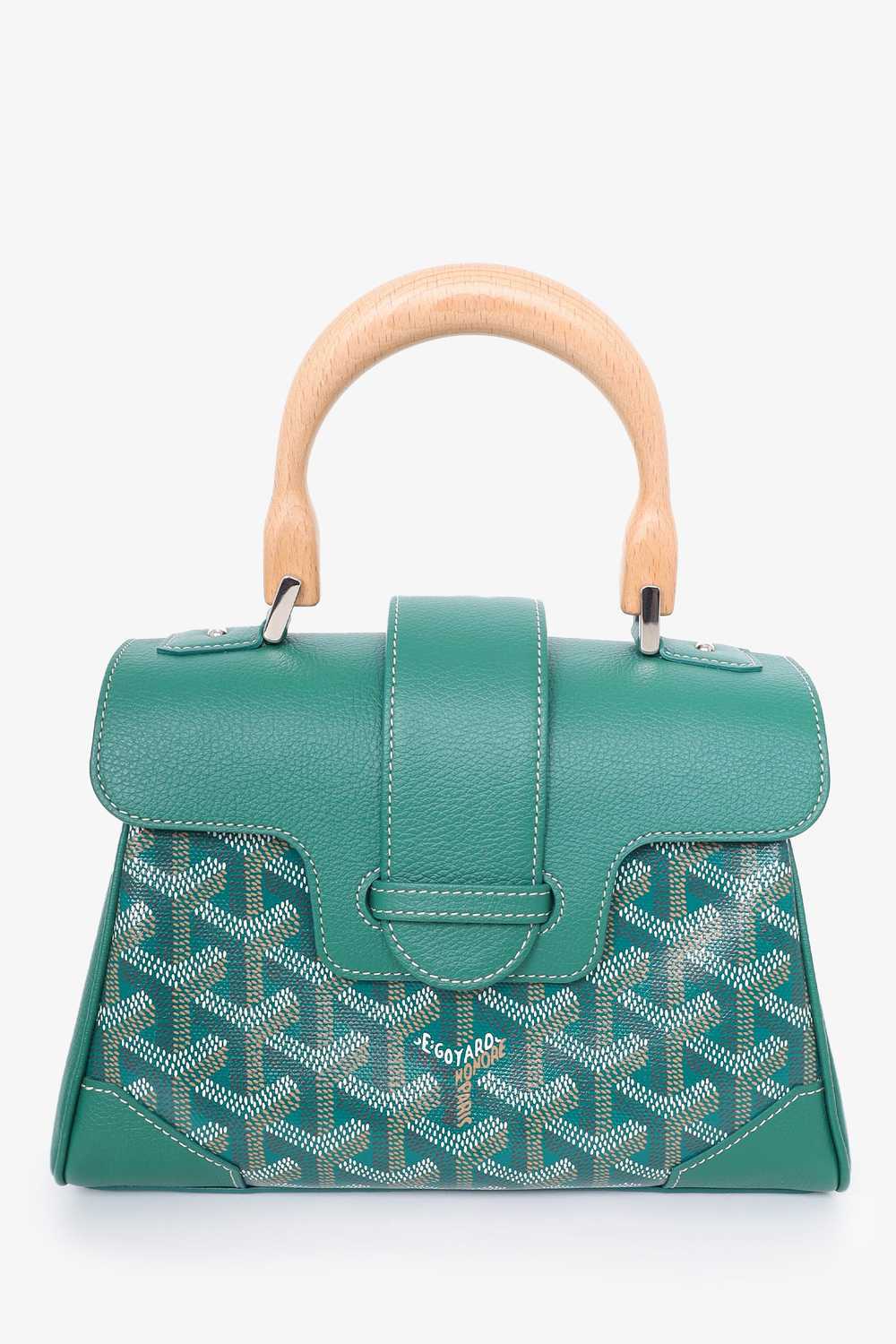 Goyard Green Goyardine Mini Saigon Bag with Strap - image 3