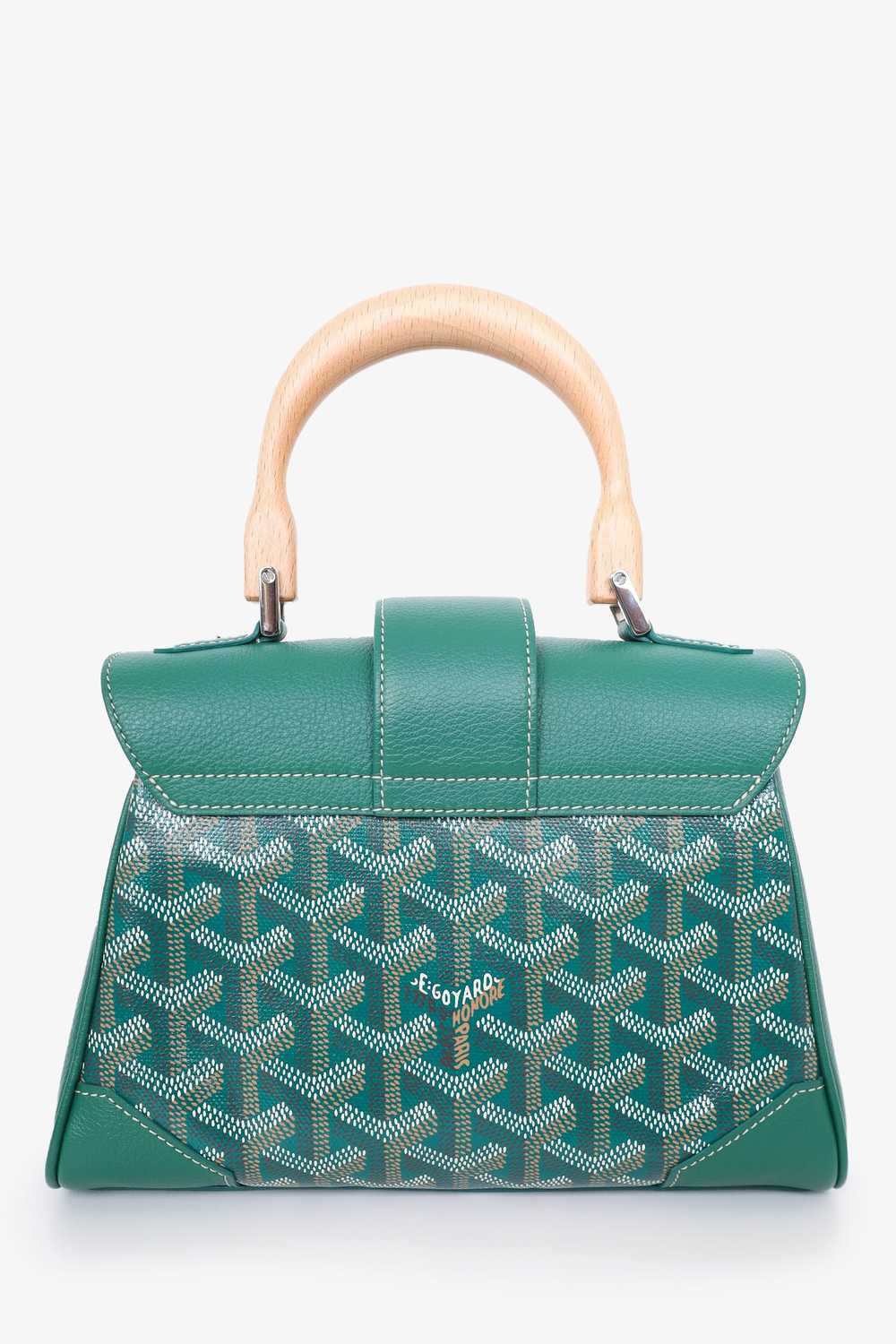 Goyard Green Goyardine Mini Saigon Bag with Strap - image 4