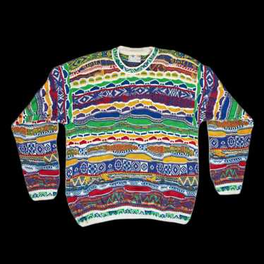 VTG 90s Bergati Coogi-Esque Knit Colorful 2024 Sweater Size Large