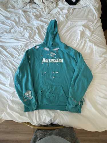 Balenciaga BALENCIAGA DESTROYED DOUBLE LAYER HOOD… - image 1