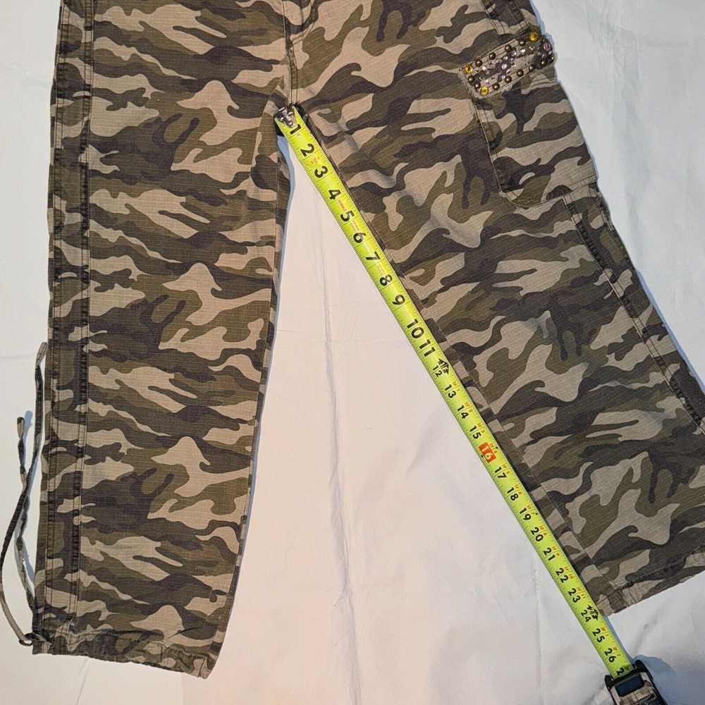 Vintage Handi Y2k Army Camo Cargo Capri Pants Bed… - image 11