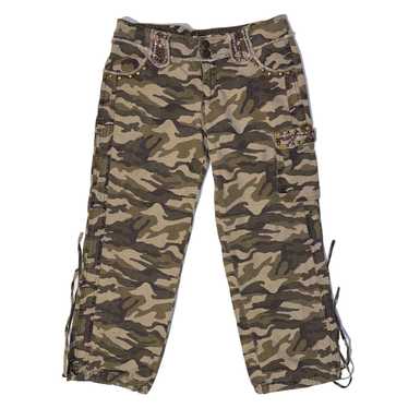 Vintage Handi Y2k Army Camo Cargo Capri Pants Bed… - image 1