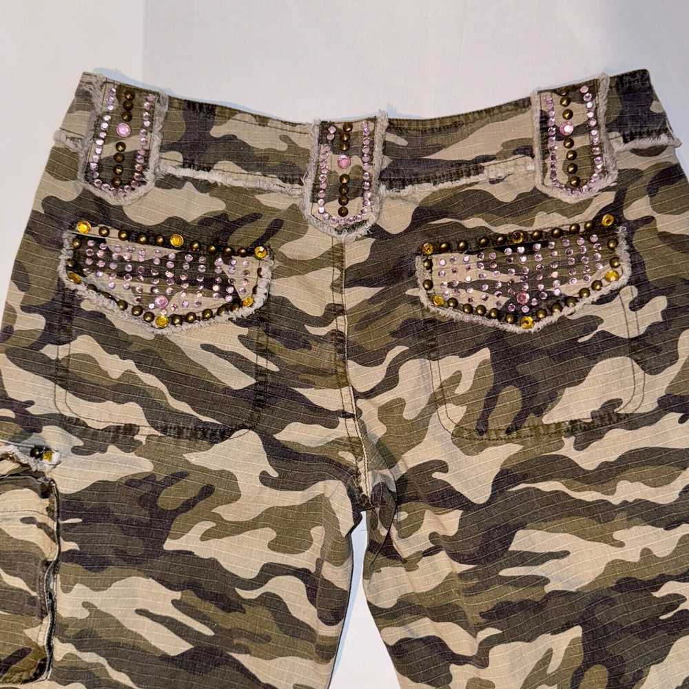 Vintage Handi Y2k Army Camo Cargo Capri Pants Bed… - image 5