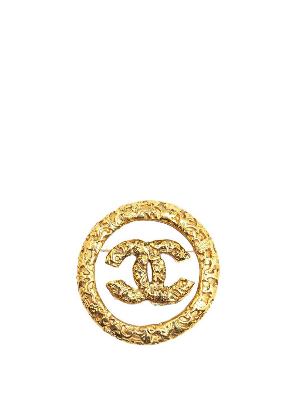 CHANEL Pre-Owned 1993 Gold Plated CC Round costum… - image 1