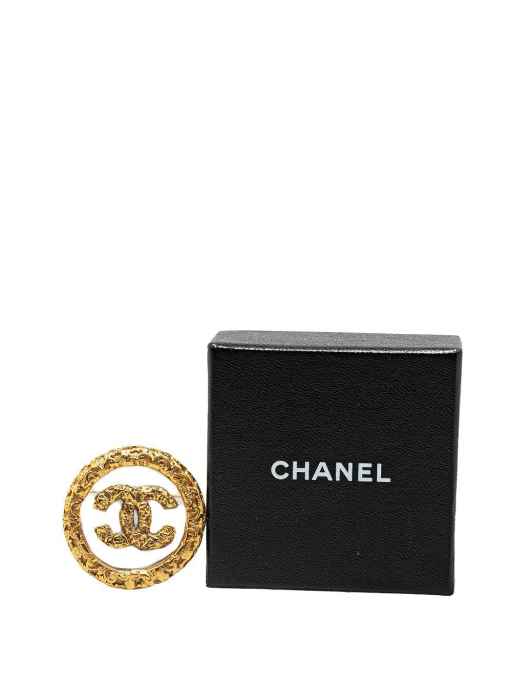 CHANEL Pre-Owned 1993 Gold Plated CC Round costum… - image 4