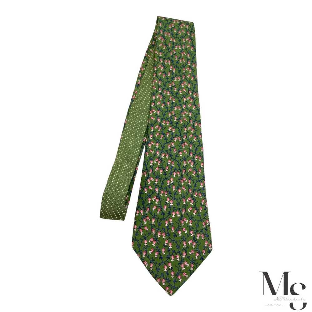 Thomas Pink THOMAS PINK Green Floral Silk Tie Mad… - image 7