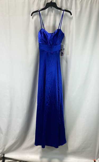 NWT Honey And Rosie Womens Royal Blue Satin Sleeve