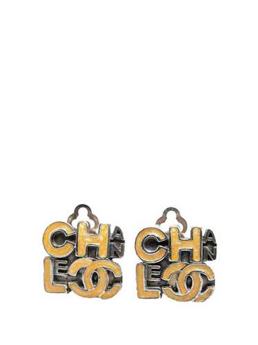 CHANEL Pre-Owned 2000 Enamel Logo Clip on costume 