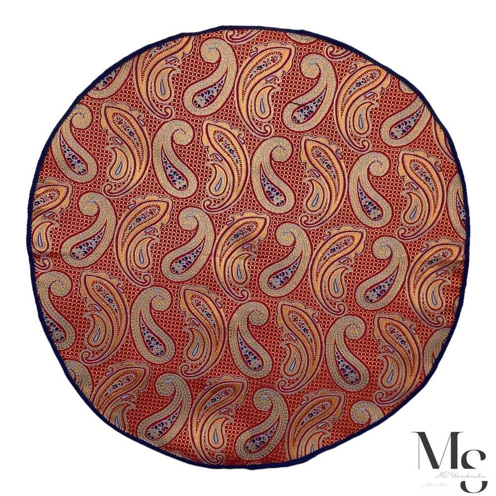 Unkwn BEAUTIFUL Orange Blue Paisley Silk Reversib… - image 3