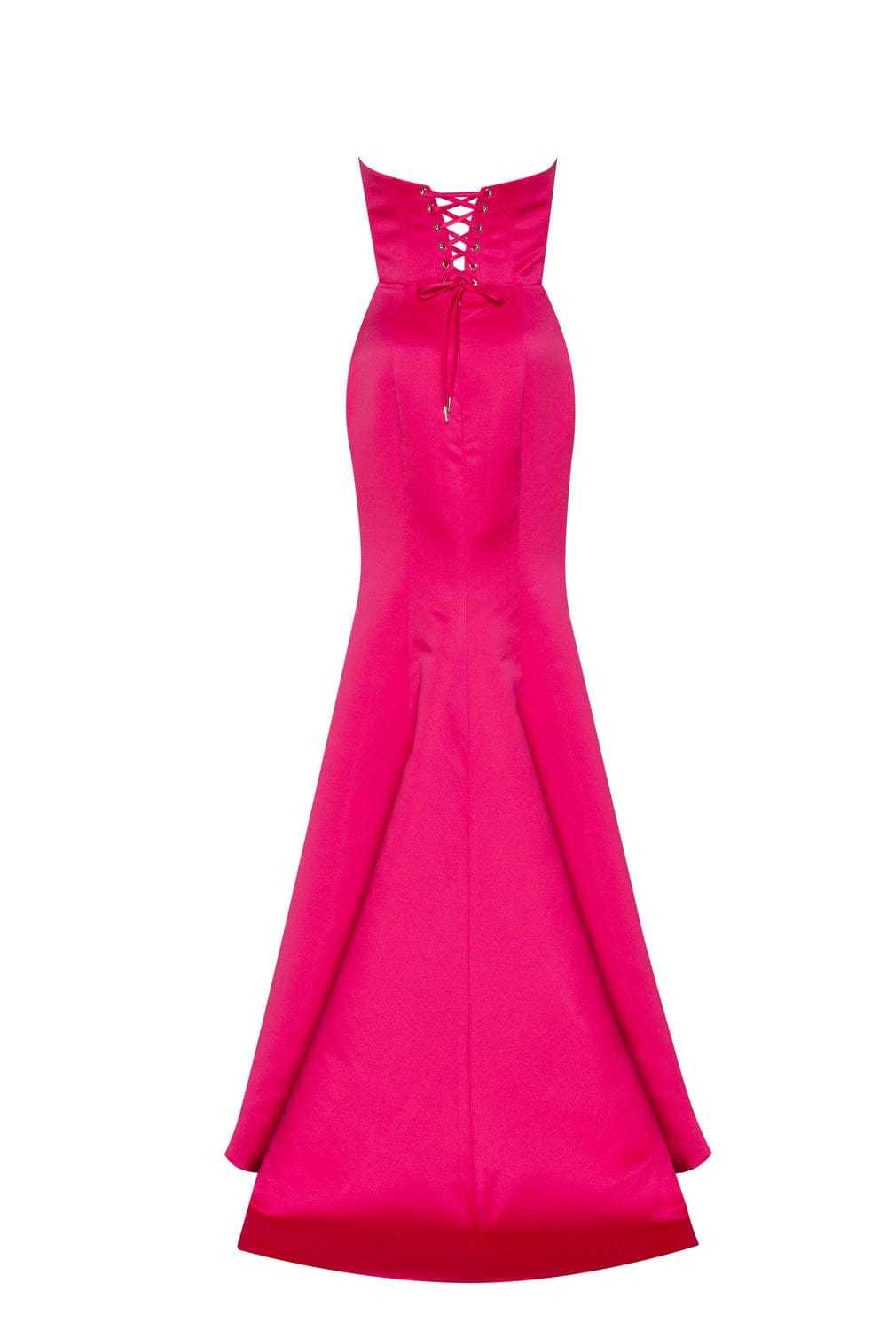 Milla Fuchsia Strapless evening gown with thigh s… - image 3