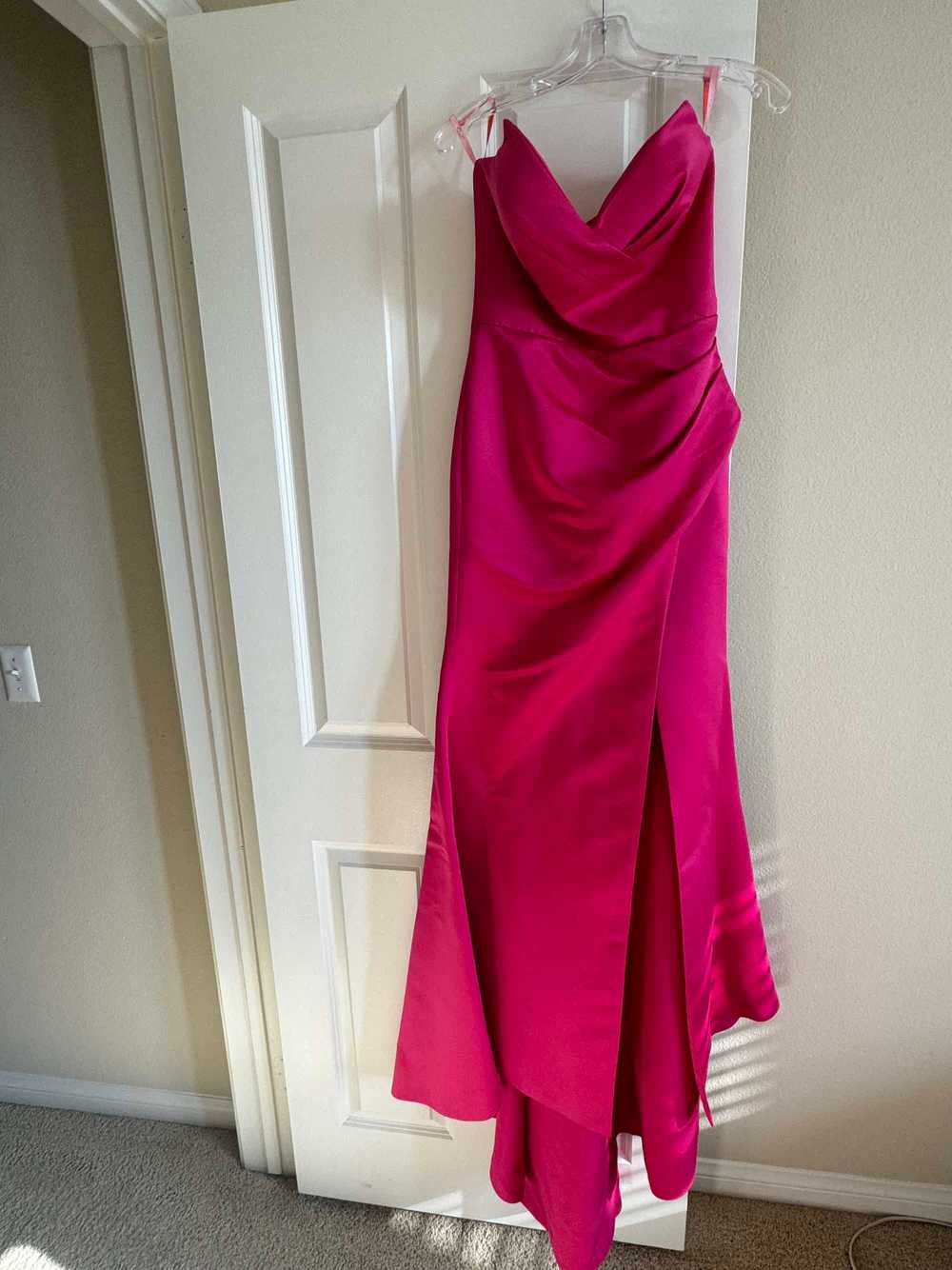 Milla Fuchsia Strapless evening gown with thigh s… - image 8