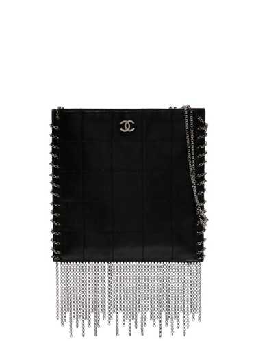 CHANEL Pre-Owned 2002 fringed crossbody bag - Blac