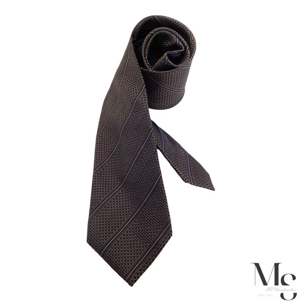 Canali CANALI 1934 Current Brown Striped Silk Tie… - image 2