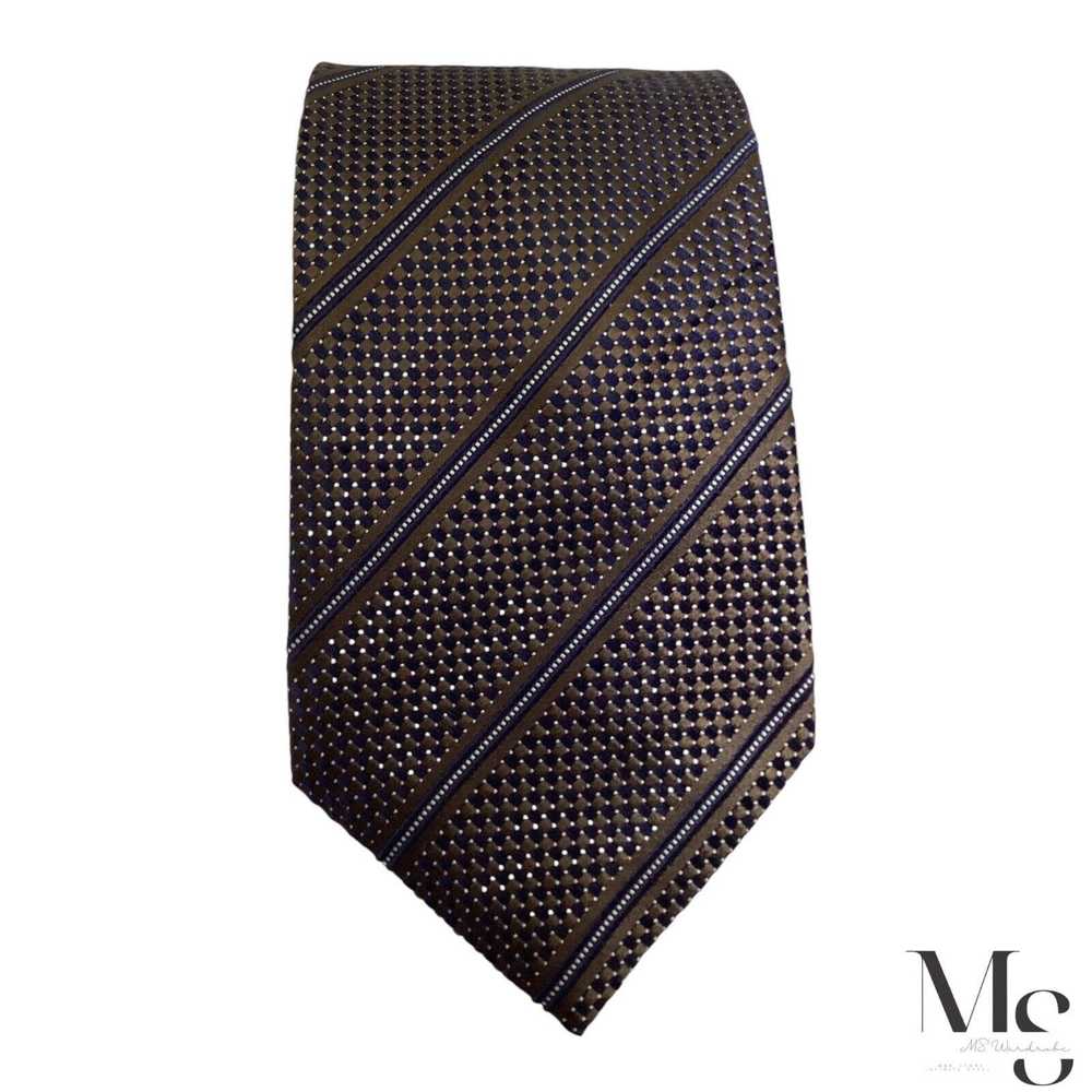 Canali CANALI 1934 Current Brown Striped Silk Tie… - image 5